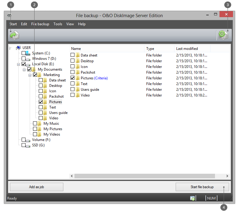 O&O DiskImage 8 Backup Files and Folders