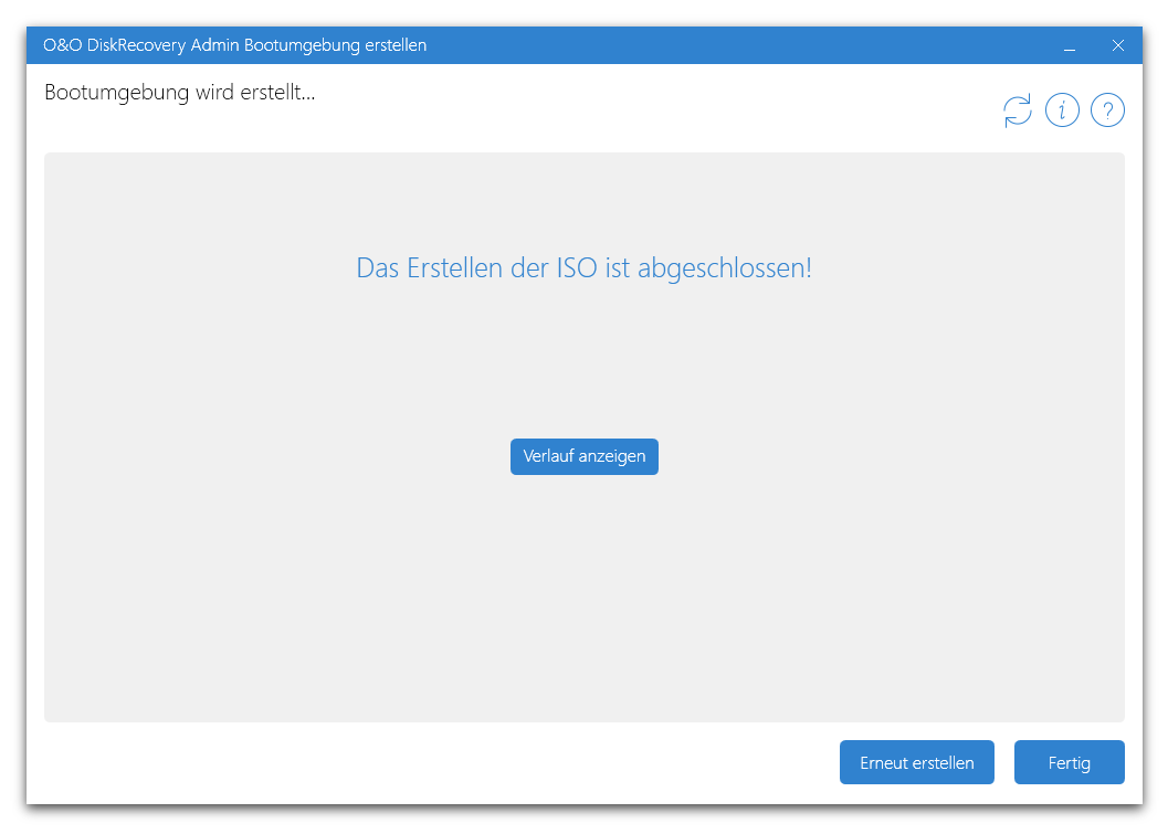 Erstellung der Bootumgebung abgeschlossen