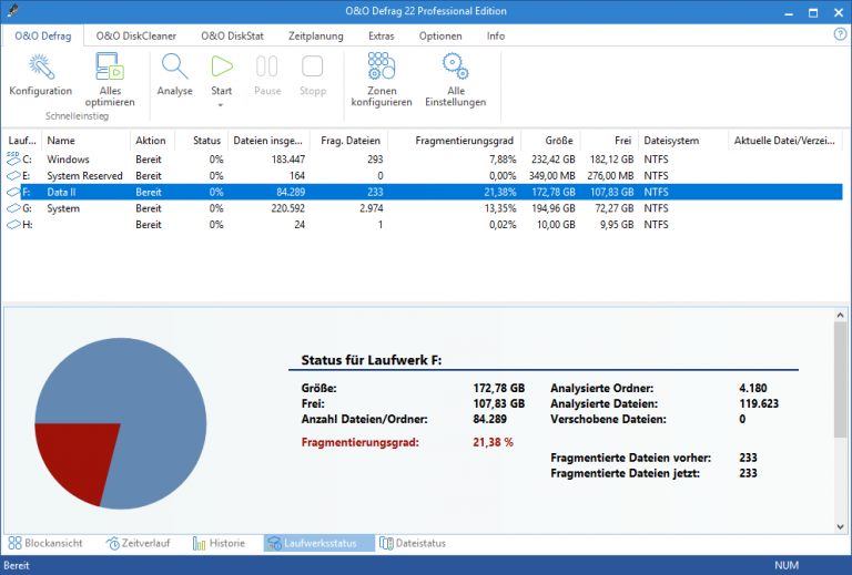 Die Defragmentierung Wurde Mit Einem Anderen Programm Geplant Informationen zur Defragmentierung O&O Software