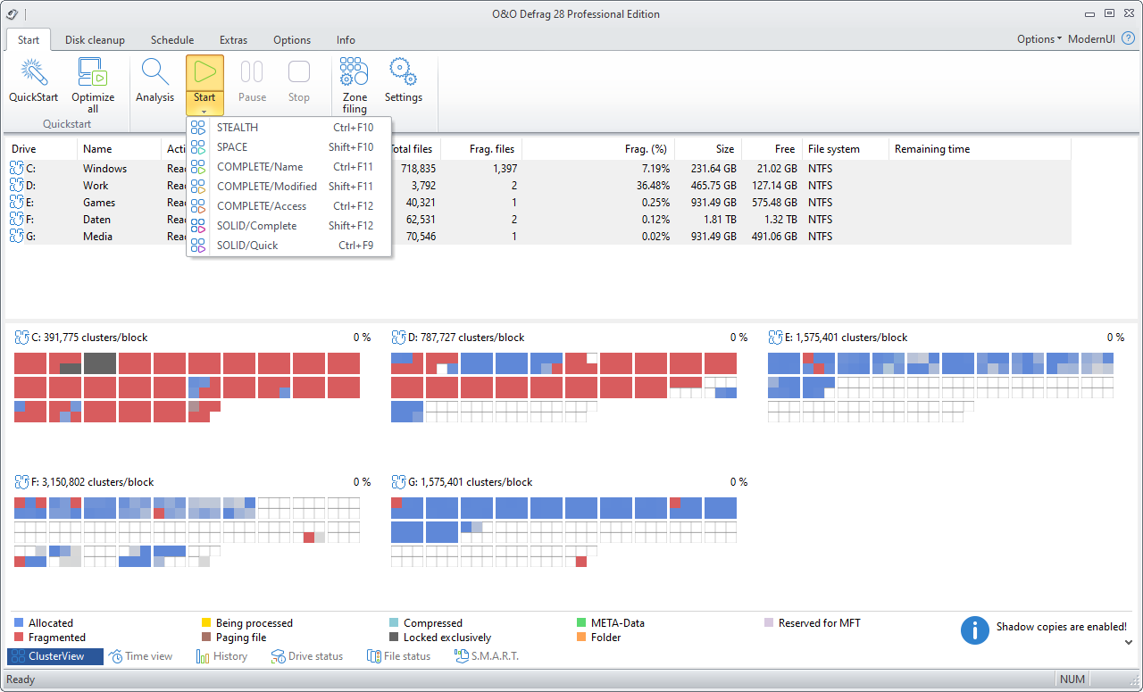 Defragmentation methods