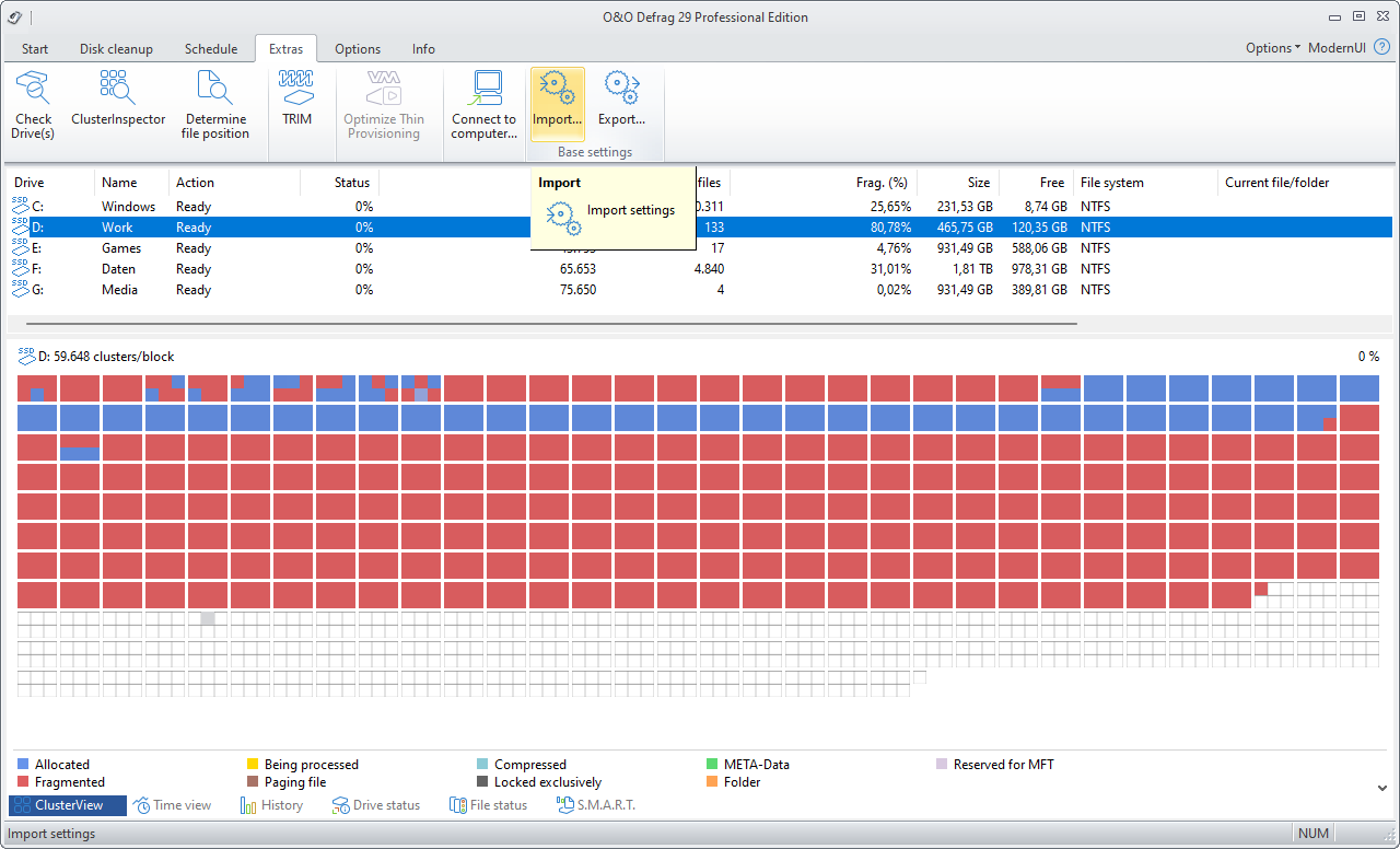 Import/Export Base settings