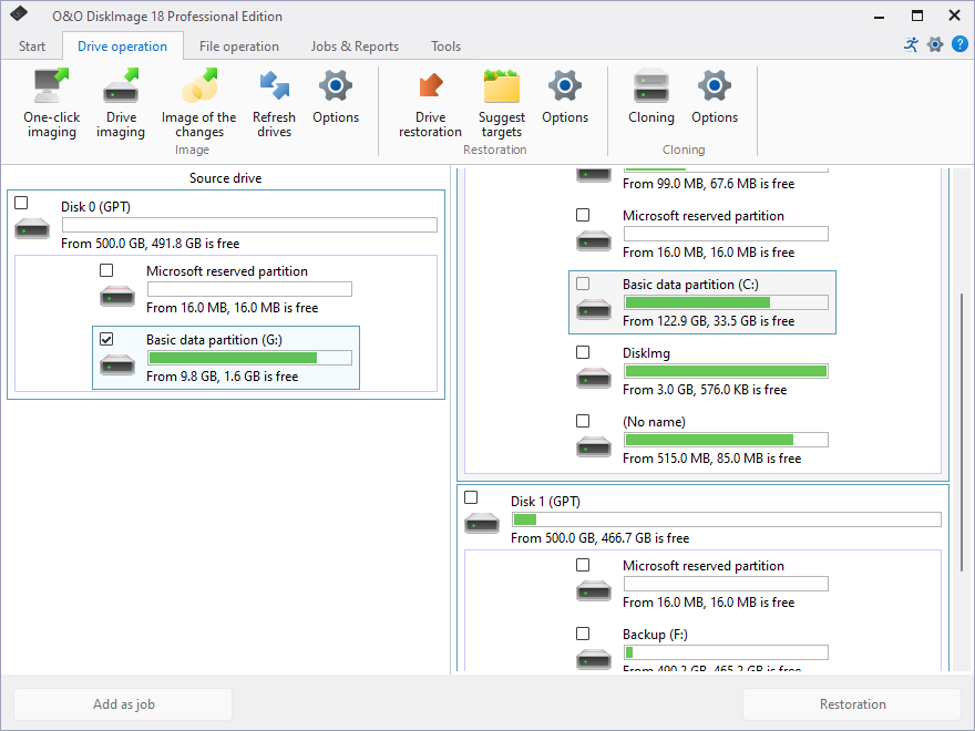 Restore drives