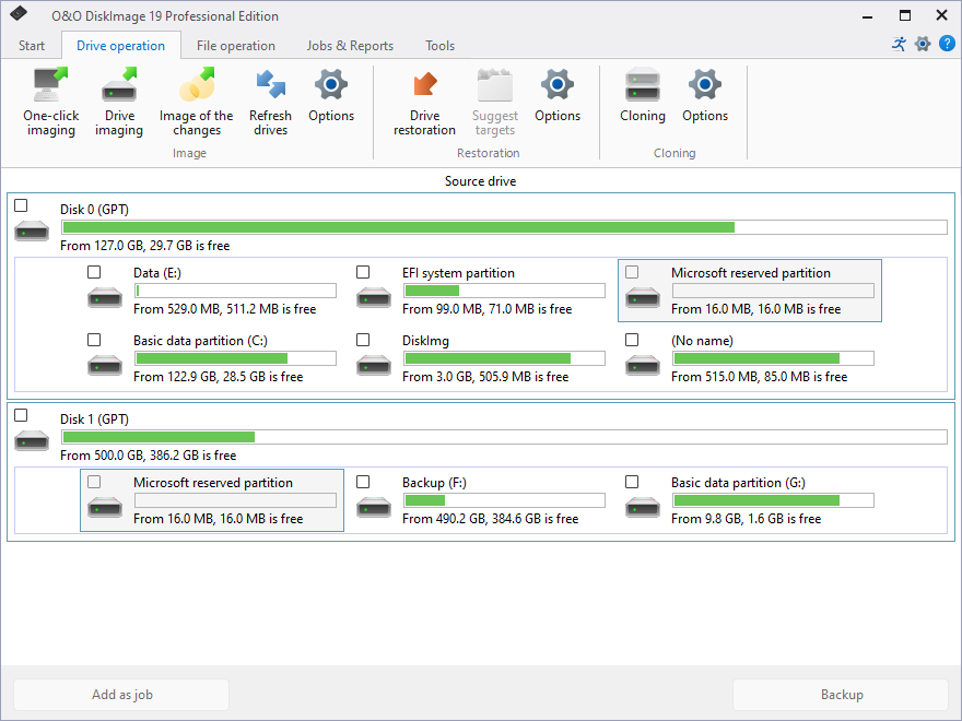 Image drives (Professional Edition)