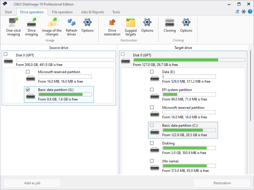 Restore drives