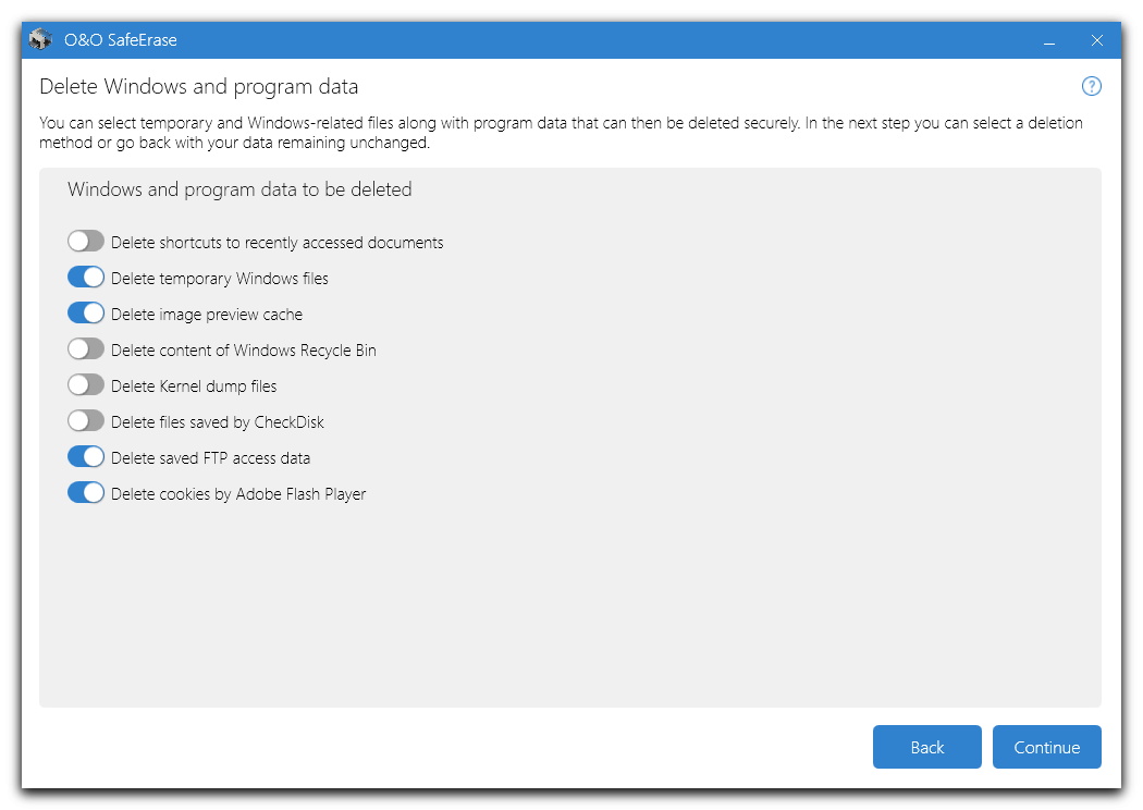 Delete Windows and program data