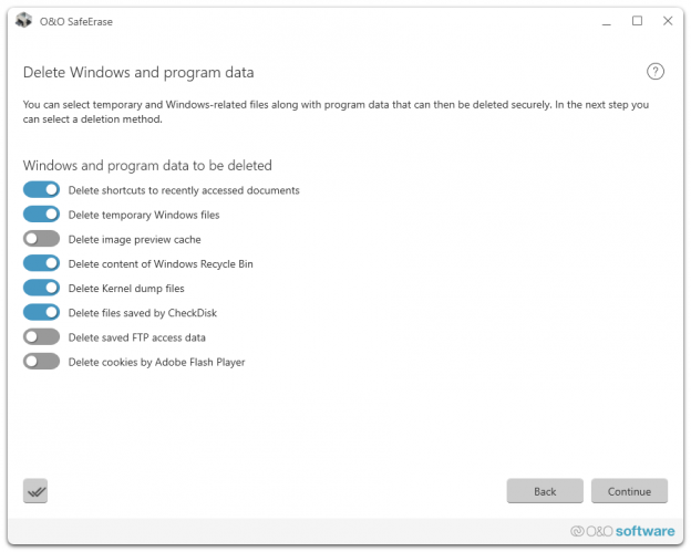 Securely delete temporary Windows and program files O&O Software